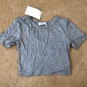 Grey t-shirt/crop top